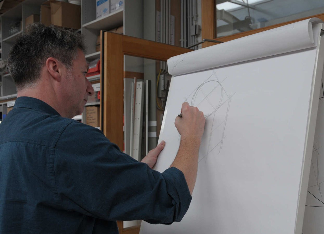 Zeichenkurs bei MTB mit Innenarchitekt Peter Kneip aus Mainz