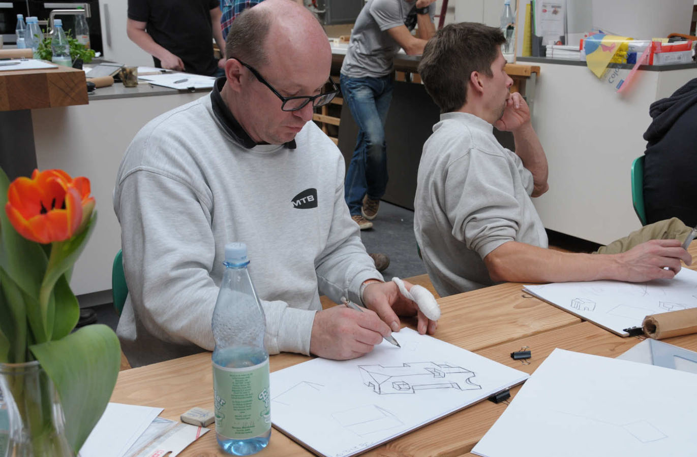Zeichenkurs bei MTB mit Innenarchitekt Peter Kneip aus Mainz