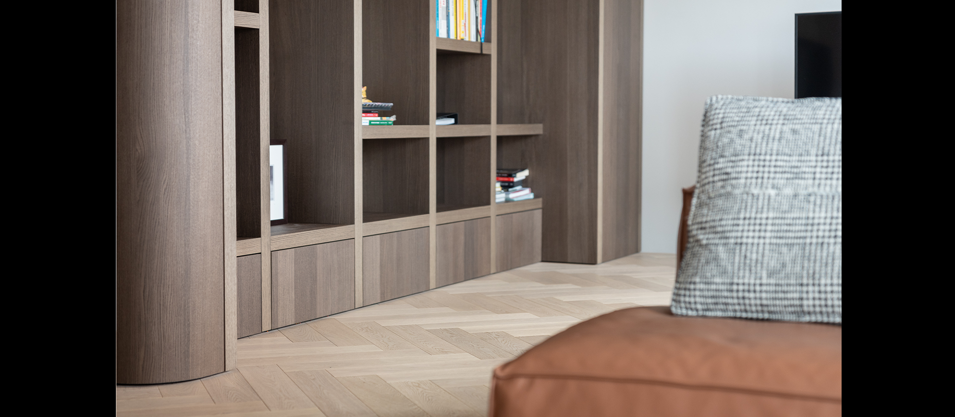 Detailansicht Linoleum Desktop Oberfläche in Küche – naturmatt und robust