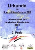 MTB-Schreinerei + Koncraft-Manufakturen - Preisträger 2.Platz - Deutscher Internetpreis 2001